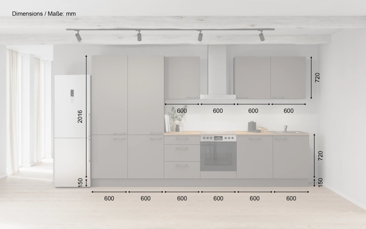 Cuisines Elite Cuisine linéare 360 cm électroménagers inclus planning 6 5