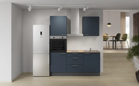 Cuisines Elite Cuisine linéaire 180 cm électroménagers inclus, planning 7 Bleu fjord ultra-mat Easytouch Cuisines Elite Cuisine linéaire 180 cm électroménagers inclus, planning 7 Bleu fjord ultra-mat Easytouch