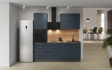 Cuisines Elite Cuisine linéaire 210 cm électroménagers inclus, planning 8 Bleu fjord ultra-mat Easytouch Cuisines Elite Cuisine linéaire 210 cm électroménagers inclus, planning 8 Bleu fjord ultra-mat Easytouch