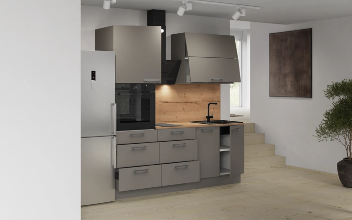 Cuisines Elite Cuisine linéaire 210 cm électroménagers inclus, planning 8 4