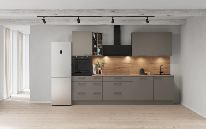 Cuisines Elite Cuisine linéaire 300 cm électroménagers inclus planning 8 0