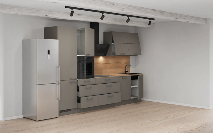 Cuisines Elite Cuisine linéare 330cm électroménagers inclus planning 8 4