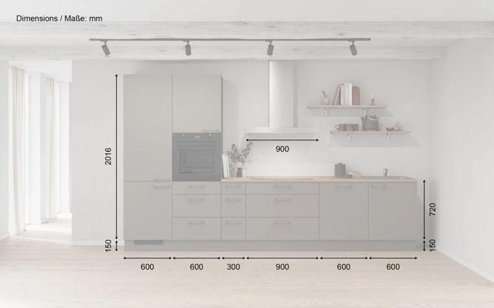 Cuisines Elite Cuisine linéare 360 cm électroménagers inclus planning 9 5
